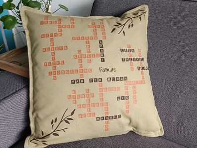 gepersonaliseerd scrabbel kussen